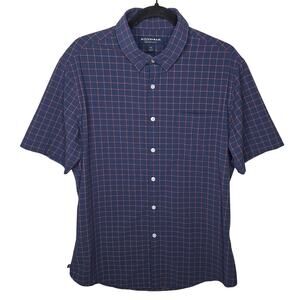 Mizzen + Main Lighweight Leeward Shirt Trim Large Plaid Short Sleeve Button Down
